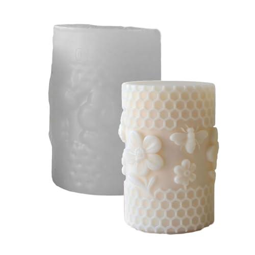 Geprägte Zylinder-Silikonformen für Epoxidharz, Seifenherstellung und Heimdekoration, Bastelprojekte, Wabenformen von Vynetra