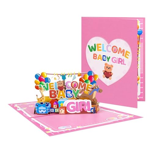 Glückwunschkarte für Neugeborene, Baby, 3D-Popup-Grußkarte, Zubehör für Babypartys, Feste von Vynetra