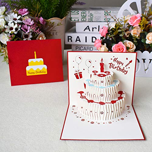 Papierkuchen 3D für Grußkarten für Geburtstag, Valentinstag, Abschluss, Hochzeitstag, alle Anlässe Papierkuchen 3D für Grußkarten für Geburtstag, Valentinstag, Abschluss, Hochzeitstag, alle Anlässe von Vynetra
