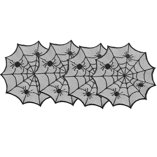 Platzdeckchen mit Spinnennetzen, für Paare und Einweihungsfeiern, Schwarz Platzdeckchen mit Spinnennetzen, für Paare und Einweihungsfeiern, Schwarz von Vynetra