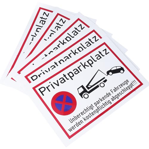 Private Parking Prohibited Schilder 5 Stück Set Edelstahl wetterbeständig Parkverbotsschilder Warnschild Metallplatte von Vynetra