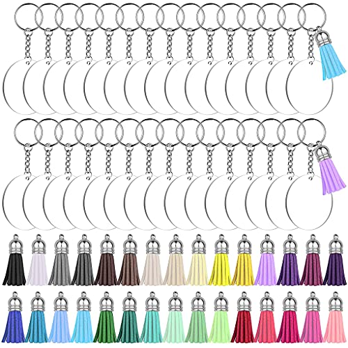 Runde transparente Scheiben, Kreise, bunte Anhänger-Binderinge für Bastelprojekte, Schlüsselanhänger-Dekoration Runde transparente Scheiben, Kreise, bunte Anhänger-Binderinge für Bastelprojekte, Schlüsselanhänger-Dekoration von Vynetra