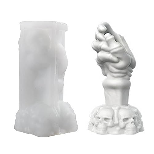 Schokoladen-Backwerkzeug, 3D-Halloween-Totenkopf-Hand-Silikonform, Projekt, wiederverwendbar, Seife, Gips Schokoladen-Backwerkzeug, 3D-Halloween-Totenkopf-Hand-Silikonform, Projekt, wiederverwendbar, Seife, Gips von Vynetra