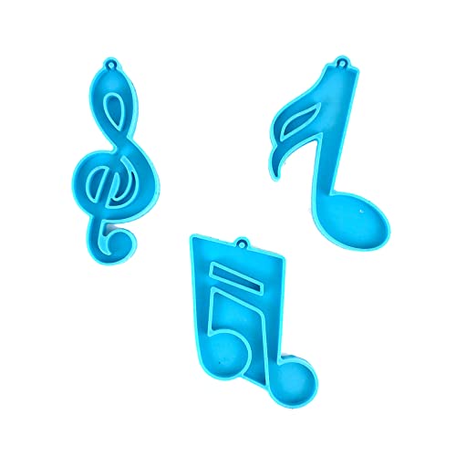 Silikonform für Noten, Musiknoten, Schlüsselanhänger, Anhänger, Kristall, Epoxidharz, 3 Stück Silikonform für Noten, Musiknoten, Schlüsselanhänger, Anhänger, Kristall, Epoxidharz, 3 Stück von Vynetra