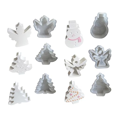 Silikonformen für Weihnachtsbaum, Schneemann, Weihnachtsmotiv, Epoxidharz, 6 Stück von Vynetra