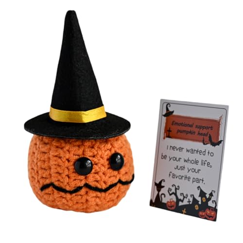 Vynetra Cartoon gestrickter Kürbiskopf Spielzeug mit Motivationskarten Halloween kleiner Kürbis mit Hut Häkelpuppen zum Verschenken Vynetra Cartoon gestrickter Kürbiskopf Spielzeug mit Motivationskarten Halloween kleiner Kürbis mit Hut Häkelpuppen zum Verschenken von Vynetra