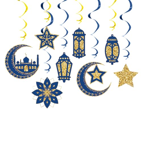 Vynetra Eid Festival Hängende Ornament Glitzernde Wirbel Deckendekoration für Hochzeit Geburtstag Mottopartys Hängende Wirbel Decke von Vynetra