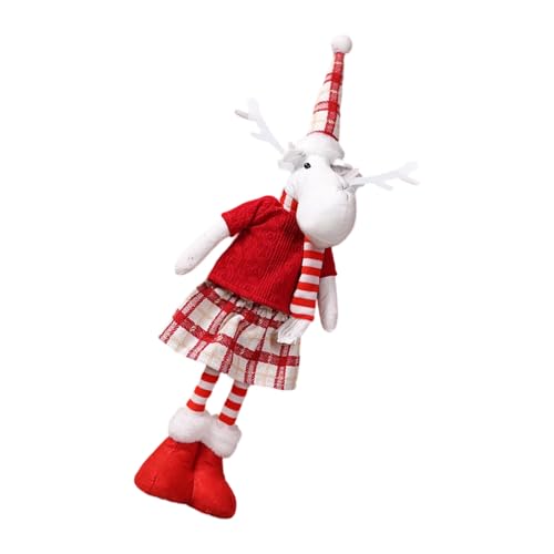 Vynetra Elastische Feiertagsdekorationen, 3 Stile, erweiterbar, Weihnachtsmann, Schneemann, Hirsch, Weihnachten, Partys, Regal, Display, Polyester, Festival-Ornament von Vynetra