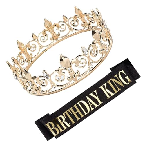 Vynetra Geburtstag Party Kristall Kronen Geburtstag Schärpen Set für Männer Mode glitzernde Krone Schärpen Party Requisiten Feier Krone und Schärpe Vynetra Geburtstag Party Kristall Kronen Geburtstag Schärpen Set für Männer Mode glitzernde Krone Schärpen Party Requisiten Feier Krone und Schärpe von Vynetra