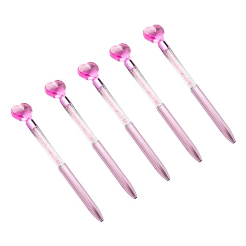 Vynetra Kugelschreiber in Herzform, dekorativer Stift, 1,0 mm, Kristall-Kugelschreiber, Schulbedarf, 5 Stück Vynetra Kugelschreiber in Herzform, dekorativer Stift, 1,0 mm, Kristall-Kugelschreiber, Schulbedarf, 5 Stück von Vynetra