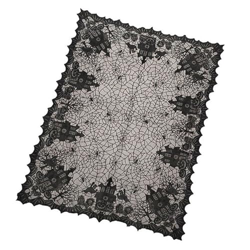 Vynetra Terrifying Halloween-Tischdecke, 134,6 x 175,3 cm, für festliche Anlässe, schwarze Spitze, für spannende Party-Ambiente Vynetra Terrifying Halloween-Tischdecke, 134,6 x 175,3 cm, für festliche Anlässe, schwarze Spitze, für spannende Party-Ambiente von Vynetra