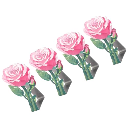 Vynetra Tischdeckenklammern aus Edelstahl mit Rosen-Blumen-Design, dekorative Verschlüsse von Vynetra