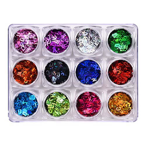 Weihnachtsbuchstaben mit Pailletten, Kunstaufkleber, Maniküre-Tipps, Charms, Dekoration, 12 Farben/Box für Frauen, Geschenke Weihnachtsbuchstaben mit Pailletten, Kunstaufkleber, Maniküre-Tipps, Charms, Dekoration, 12 Farben/Box für Frauen, Geschenke von Vynetra