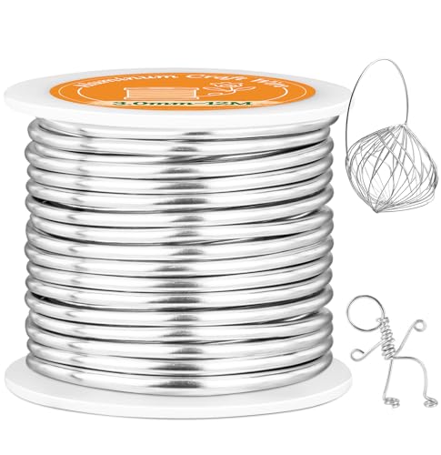 VynyQoo 3mm Basteldraht, 12M Biegbar Flexibel Silber Aluminiumdraht, Schmuckdraht, Silberdraht zum Basteln Für DIY-Skulpturen, Modellieren, Schmuckherstellung, Blumenbasteln Und Drahtweben VynyQoo 3mm Basteldraht, 12M Biegbar Flexibel Silber Aluminiumdraht, Schmuckdraht, Silberdraht zum Basteln Für DIY-Skulpturen, Modellieren, Schmuckherstellung, Blumenbasteln Und Drahtweben von VynyQoo