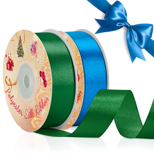 VynyQoo 2 Rollen 20mm Satinband Breite, Blau und Grün Geschenkband, 22M Einseitig Satin Band, Satinbänder für Bänder zum Basteln, Geschenkdeko, Hochzeits- und Geburtstagsgeschenke VynyQoo 2 Rollen 20mm Satinband Breite, Blau und Grün Geschenkband, 22M Einseitig Satin Band, Satinbänder für Bänder zum Basteln, Geschenkdeko, Hochzeits- und Geburtstagsgeschenke von VynyQoo