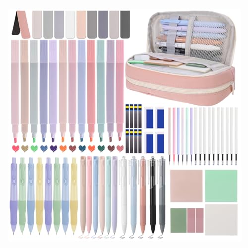 76 Stück Schulsachen Aesthetic mit Mäppchen,12 Textmarker Pastell,5 Schwarze Gelstifte,6 Farbstifte,8 Druckbleistifte,10 Lesezeichen und Haftnotizen,Coole Sachen School Stuff Clean Girl Schule Zubehör 76 Stück Schulsachen Aesthetic mit Mäppchen,12 Textmarker Pastell,5 Schwarze Gelstifte,6 Farbstifte,8 Druckbleistifte,10 Lesezeichen und Haftnotizen,Coole Sachen School Stuff Clean Girl Schule Zubehör von Vyuwast