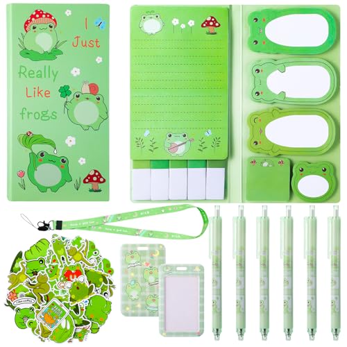 Vyuwast 58 teiliges Frosch-Schreibwarenset, mit Frosch-Stiften, Notizbüchern, Haftnotizen, Aufklebern, Ausweisen und Schlüsselband, für Froschliebhaber, Schüler, Lehrer, Büro, Schulbedarf Vyuwast 58 teiliges Frosch-Schreibwarenset, mit Frosch-Stiften, Notizbüchern, Haftnotizen, Aufklebern, Ausweisen und Schlüsselband, für Froschliebhaber, Schüler, Lehrer, Büro, Schulbedarf von Vyuwast
