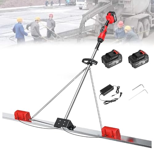 VzxCrue BetonschabegeräT BetonvibrationsgeräT Mit 9 Geschwindigkeitsstufen Und Leistungsanzeige füR BetonböDen Und Andere Betonbearbeitungsarbeiten 2Batteries-1.5M von VzxCrue