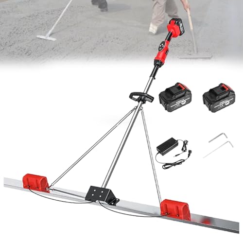 VzxCrue Edelstahl-Nivellierer GroßE KapazitäT Lithium-Vibrations-Nivellierer Hocheffiziente Betonwerkzeuge Geeignet FüR Den Maschinenbau 2Batteries-1.8M von VzxCrue