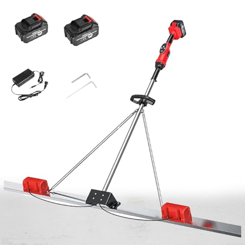 VzxCrue Elektrischer Betonschaber Elektrischer Akku-Estrich Zementschleifmaschine RüTtelmaschine EIN-Knopf-Start FüR Glatte BetonoberfläChen 2Batteries-1.5M von VzxCrue