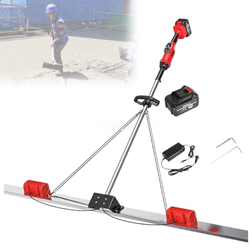 VzxCrue Nivellierer Betonschabe-Lineal Elektrischer Akku-Estrich Zementfinish-Vibrationsmaschine EIN-Knopf-Start, füR Den Maschinenbau 1Batteries-1.5M von VzxCrue