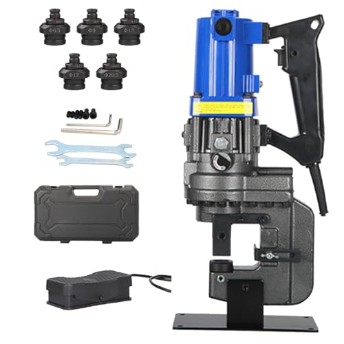 VzxCrue Winkelstahl-Lochstanzmaschine, 1300 W elektrische hydraulische Lochstanze, Fußschalter, mit 5 Sätzen Stempel/Matrize, für Stahl, Eisen, Aluminium, Kupfer C2 VzxCrue Winkelstahl-Lochstanzmaschine, 1300 W elektrische hydraulische Lochstanze, Fußschalter, mit 5 Sätzen Stempel/Matrize, für Stahl, Eisen, Aluminium, Kupfer C2 von VzxCrue