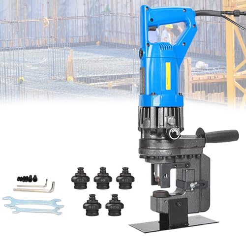VzxCrue Winkelstahl-Lochstanzmaschine, hydraulische Lochstanze, elektrische 220-V-Stanzmaschine, mit 5 Sätzen Stempel/Matrize, für Stahl, Eisen, Aluminium B1 von VzxCrue