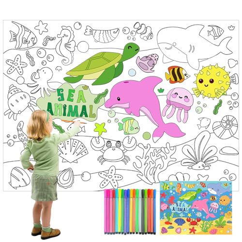 1 Stück Ausmaltischdecke Kinder Ausmaltischdecke Einschulung Maltischdecke für Kinder Ozeantiere Tischdecke zum Ausmalen von Meereslebewesen Einweg-Meeresmotiv-Papier mit 18 PCS Aquarellstifte 1 Stück Ausmaltischdecke Kinder Ausmaltischdecke Einschulung Maltischdecke für Kinder Ozeantiere Tischdecke zum Ausmalen von Meereslebewesen Einweg-Meeresmotiv-Papier mit 18 PCS Aquarellstifte von W Rxkiocs