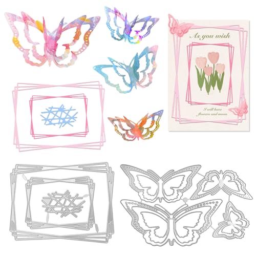 2 Stück Stanzschablonen Silikonstempel Stanzschablonen Neuheiten 2025 Prägeschablonen Metall Stanzschablone Stempel Blumen Stanzformen Schmetterling Fotorahmen für Kartenherstellung DIY Scrapbooking 2 Stück Stanzschablonen Silikonstempel Stanzschablonen Neuheiten 2025 Prägeschablonen Metall Stanzschablone Stempel Blumen Stanzformen Schmetterling Fotorahmen für Kartenherstellung DIY Scrapbooking von W Rxkiocs