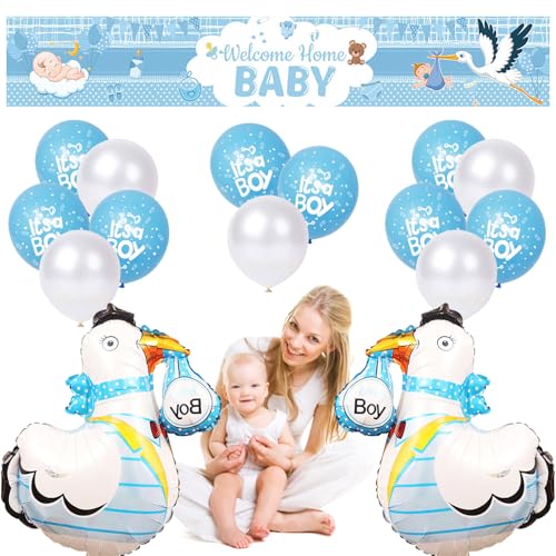 Gender Reveal Balloon Welcome Home Baby Banner Welcome Baby Willkommen Zuhause Baby Herzlich Willkommen Willkommen Baby Deko mit Luftballons Blau und Weißer Storch Geburtsballon Babyparty Junge (Blau) Gender Reveal Balloon Welcome Home Baby Banner Welcome Baby Willkommen Zuhause Baby Herzlich Willkommen Willkommen Baby Deko mit Luftballons Blau und Weißer Storch Geburtsballon Babyparty Junge (Blau) von W Rxkiocs