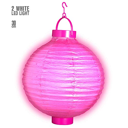 W WIDMANN MILANO Party Fashion 02477 - LED Lampion, Pink, mit 2 weißen LED Lichtern, 30 cm, Partydekoration, Sommerfest, Karneval, Mottoparty W WIDMANN MILANO Party Fashion 02477 - LED Lampion, Pink, mit 2 weißen LED Lichtern, 30 cm, Partydekoration, Sommerfest, Karneval, Mottoparty von W WIDMANN MILANO Party Fashion