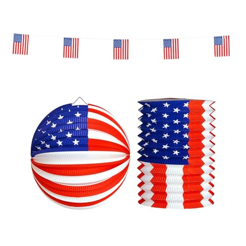 W WIDMANN MILANO Party Fashion 23432 - Dekorations-Set USA, Wimpelkette, Lampion und Laterne, flammenhemmend, Dekoration, Mottoparty W WIDMANN MILANO Party Fashion 23432 - Dekorations-Set USA, Wimpelkette, Lampion und Laterne, flammenhemmend, Dekoration, Mottoparty von W WIDMANN MILANO Party Fashion