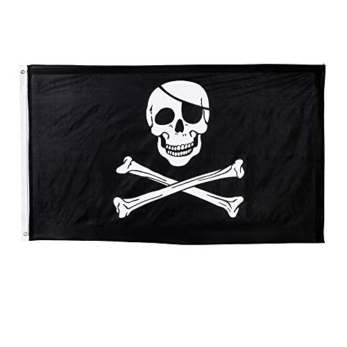 W WIDMANN MILANO Party Fashion 75693 - Piratenfahne, ca. 150 x 90 cm, Seeräuber, Totenkopf, Dekoration, Kostüm, Accessoire, Karneval, Mottoparty von W WIDMANN MILANO Party Fashion