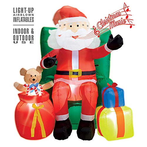 W WIDMANN MILANO Party Fashion - Aufblasbarer sitzender Weihnachtsmann, 122 cm, leuchtend mit Gebläse, animierter Kopf mit Musik, Weihnachten Deko W WIDMANN MILANO Party Fashion - Aufblasbarer sitzender Weihnachtsmann, 122 cm, leuchtend mit Gebläse, animierter Kopf mit Musik, Weihnachten Deko von W WIDMANN MILANO Party Fashion