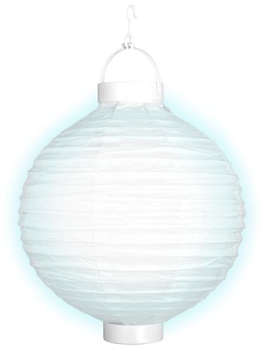 W WIDMANN MILANO Party Fashion 02480 - LED Lampion, Weiß, mit 2 weißen LED Lichtern, 30 cm, Partydekoration, Sommerfest, Karneval, Mottoparty von W WIDMANN MILANO Party Fashion