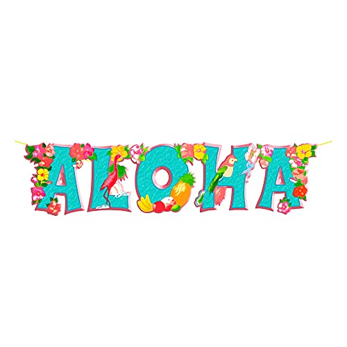 W WIDMANN MILANO Party Fashion 02484 - Girlande Aloha, 80 x 20cm, Dekoration, Hawaii, Beachparty, Mottoparty, Karneval von W WIDMANN MILANO Party Fashion