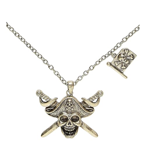 Widmann 46748 - Halskette mit Piratentotenkopf, Anhänger, Accessoire, Karneval, Mottoparty von W WIDMANN MILANO Party Fashion
