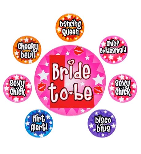 W WIDMANN MILANO Party Fashion 8860T - Brosche Bride to Be, 8er Set, Pink/Schwarz, Bachelorette Party, Junggesellinnenabschied, JGA, Accessoire, Kostüm, Mottoparty, Karneval W WIDMANN MILANO Party Fashion 8860T - Brosche Bride to Be, 8er Set, Pink/Schwarz, Bachelorette Party, Junggesellinnenabschied, JGA, Accessoire, Kostüm, Mottoparty, Karneval von W WIDMANN MILANO Party Fashion