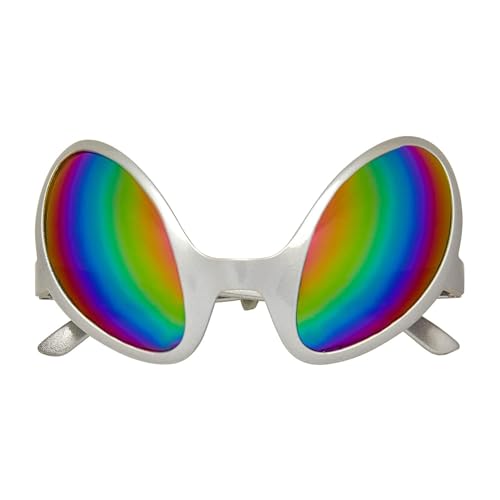 W WIDMANN MILANO Party Fashion - Brille Alien mit holografischen Gläsern, Außerirdischer, Weltall, Weltraum, Space, Accessoire, Motto-Party, Karneval von W WIDMANN MILANO Party Fashion