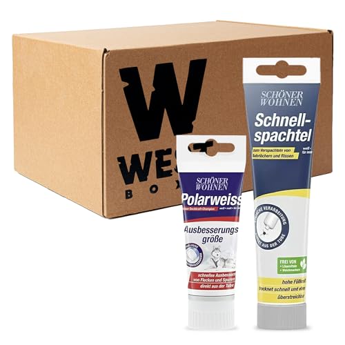 W West Boxx Set aus Schnellspachtel 100ml und Polarweiss Farbe 50ml, Ausbesserungsfarbe Weiß W West Boxx Set aus Schnellspachtel 100ml und Polarweiss Farbe 50ml, Ausbesserungsfarbe Weiß von W West Boxx