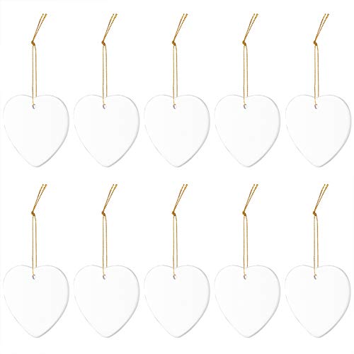10 Stück Sublimationsrohlinge aus Keramik, Herz-Ornamente, Weihnachtsbaum-Dekoration, Herz-Ornament für Sublimation, blanko Keramik-Ornamente 10 Stück Sublimationsrohlinge aus Keramik, Herz-Ornamente, Weihnachtsbaum-Dekoration, Herz-Ornament für Sublimation, blanko Keramik-Ornamente von WACAR