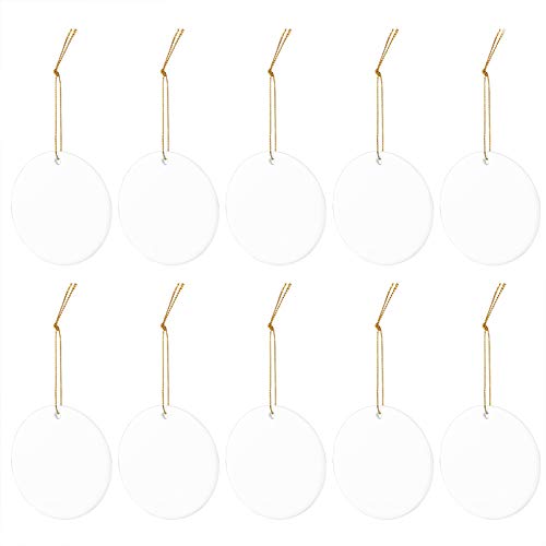 10 runde Rohlinge Keramikscheiben Ornamente, Weihnachtsschmuck, runde Ornamente für Weihnachtsbaum-dekoration, blanko Keramik-Ornamente, 7,6 cm 10 runde Rohlinge Keramikscheiben Ornamente, Weihnachtsschmuck, runde Ornamente für Weihnachtsbaum-dekoration, blanko Keramik-Ornamente, 7,6 cm von WACAR
