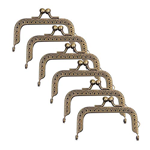 6 Bronze-Praegung Taschenrahmen Verschluesse fuer Handwerkliche Taschen oder Geldbeutel, Rechteck Rahmen zum Basteln (8x5cm) von WACAR