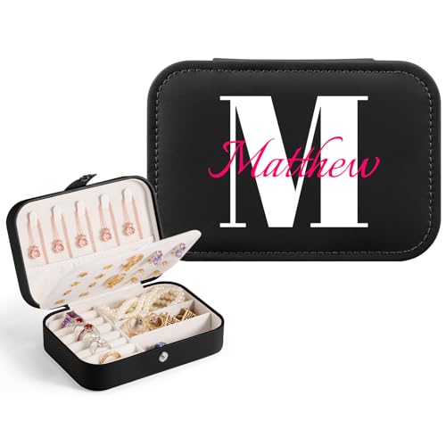 Schmuckkästchen Personalisiert, Reise Schmuckkästchen Jewellery Box für Damen, Schmuckschatulle Schmuckkasten Schmuckaufbewahrung Reise für Muttertag, Valentinstag von WACAR