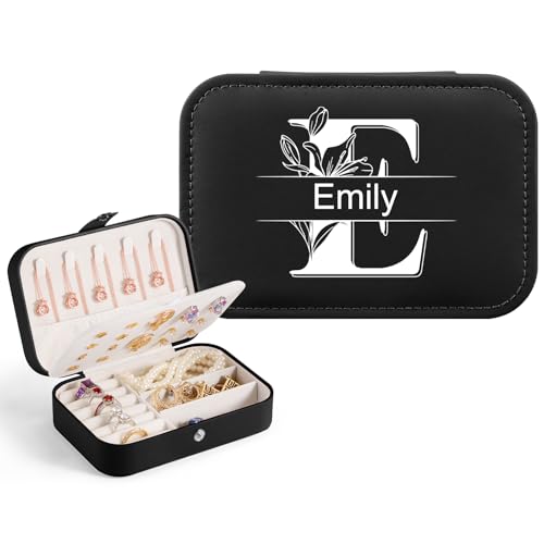 Schmuckkästchen Personalisiert, Reise Schmuckkästchen Jewellery Box für Damen, Schmuckschatulle Schmuckkasten Schmuckaufbewahrung Reise für Muttertag, Valentinstag von WACAR