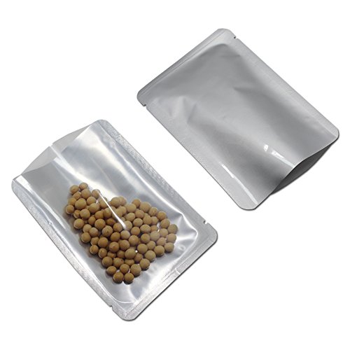WACCOMT Pack 100 Stück Offene Vakuumversiegelbare Mylar Beutel Heißsiegelbeutel für die Aufbewahrung von Lebensmittelproben Aluminium Folien Verpackung mit Aufreißkerbe 17x23cm(6.69x9.06 inch) von WACCOMT Pack