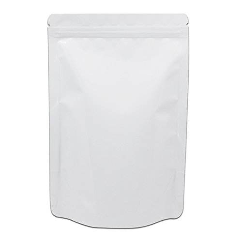 WACCOMT Pack 50 Stück Reißverschluss Mylar Beutel Aufstehen Aluminiumfolienbeutel Lebensmittel Lagerung Verpackung Geruchssichere Wiederverschließbare Säcke (11x16cm (4.3x6.3 inch), Weiß) von WACCOMT Pack