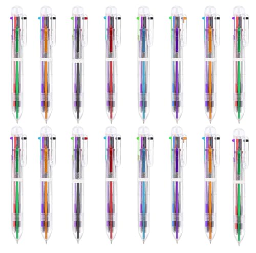WACH AUF 16 Stück Mehrfarben Kugelschreiber 6-in-1 Versenkbare Kugelschreiber 0,7mm Transparent Barrel Kugelschreiber für Büro Schulbedarf Studenten Kinder Geschenk Geburtstag WACH AUF 16 Stück Mehrfarben Kugelschreiber 6-in-1 Versenkbare Kugelschreiber 0,7mm Transparent Barrel Kugelschreiber für Büro Schulbedarf Studenten Kinder Geschenk Geburtstag von WACH AUF