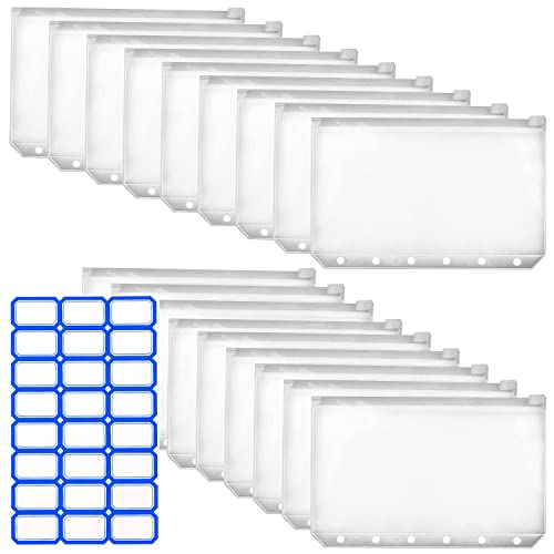 WACH AUF 18 Stück A7 Binder Taschen 6 Löcher PVC Transparente Budget Binder Wasserdicht Pocket Binder Zipper Taschen Bindertaschen mit 1 Etikettenaufkleber für Ordner und Ringbuch Notizbücher WACH AUF 18 Stück A7 Binder Taschen 6 Löcher PVC Transparente Budget Binder Wasserdicht Pocket Binder Zipper Taschen Bindertaschen mit 1 Etikettenaufkleber für Ordner und Ringbuch Notizbücher von WACH AUF