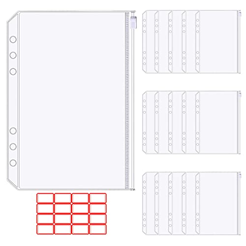 WACH AUF A5 Binder Taschen 16 Stücke A5 Größe 6 Löcher Bindertaschen, Durchscheinende Kunststoff Klarsichthüllen, Reißverschluss Ordner Wasserdichter Ordnertaschen für Haus Büro Schule Lieferungen WACH AUF A5 Binder Taschen 16 Stücke A5 Größe 6 Löcher Bindertaschen, Durchscheinende Kunststoff Klarsichthüllen, Reißverschluss Ordner Wasserdichter Ordnertaschen für Haus Büro Schule Lieferungen von WACH AUF